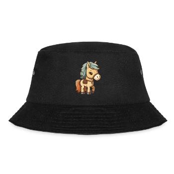 Cute horse for school beginners and kindergarten children - Bucket Hat - black - Front - Lela (165cm)
