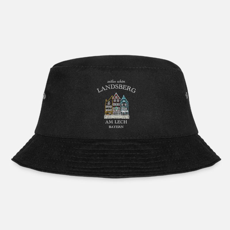 Landsberg am Lech, bunte Häuserzeile, Bayern - Bucket Hat - Schwarz