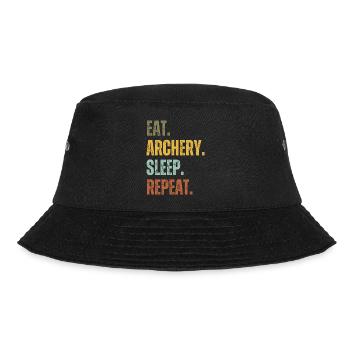 EAT ARCHERY SLEEP REPEAT - Bucket Hat - black - Front - Lela (165cm)