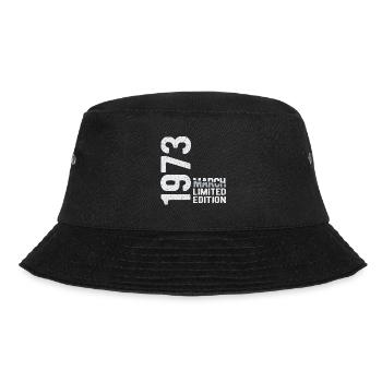 März 1973 limited Edition Jahrgang Geburtsjahr - Bucket Hat - Schwarz - Vorne - Lela (165cm)