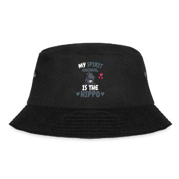 Hippo Mein spirituelles Tier Geschenk Nilpferd - Bucket Hat - Schwarz - Vorne - Lela (165cm)