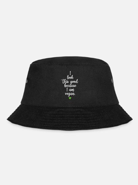 Veganer I Look This Good Because I Am Vegan Veggie - Bucket Hat - Schwarz