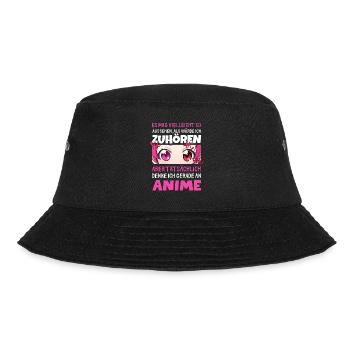 Sarkastisches Kawaii Statement für Manga-Liebhaber - Bucket Hat - Schwarz - Vorne - Lela (165cm)
