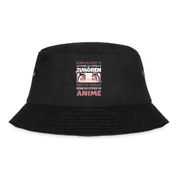 Sarkastisches Kawaii Statement für Manga-Liebhaber - Bucket Hat - Schwarz - Vorne - Lela (165cm)