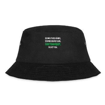 Lustiges Gärtner Gedicht Hobbygärtner Garten - Bucket Hat - Schwarz - Vorne - Lela (165cm)