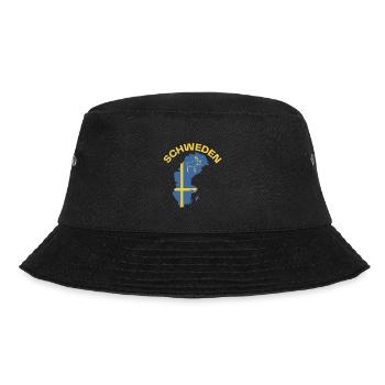 Schweden Karte - Bucket Hat - Schwarz - Vorne - Lela (165cm)