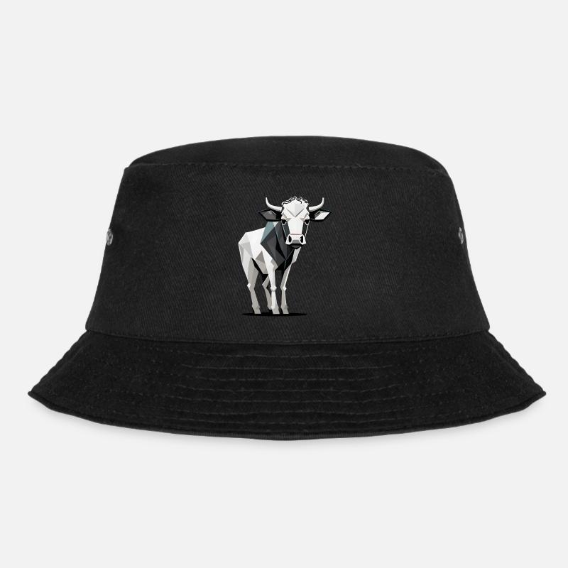 Minimalistische Kuh - Bucket Hat - Schwarz