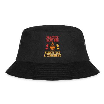 Üben Sie sicheres Grillen Verwenden Sie immer ein Gewürz - Bucket Hat - Schwarz - Vorne - Lela (165cm)