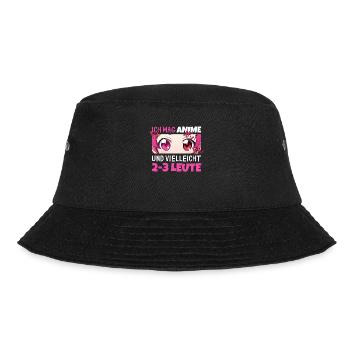 Sarkastisches Kawaii Statement für Manga-Liebhaber - Bucket Hat - Schwarz - Vorne - Lela (165cm)