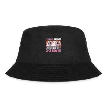 Sarkastisches Kawaii Statement für Manga-Liebhaber - Bucket Hat - Schwarz - Vorne - Lela (165cm)