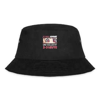 Sarkastisches Kawaii Statement für Manga-Liebhaber - Bucket Hat - Schwarz - Vorne - Lela (165cm)