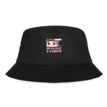 Sarkastisches Kawaii Statement für Manga-Liebhaber - Bucket Hat - Schwarz - Vorne - Lela (165cm)