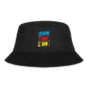 Swim Bike Run Triathlon Triathlet Triathletin - Bucket Hat - Schwarz - Vorne - Lela (165cm)