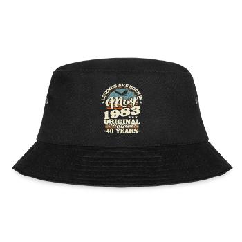 Legends are born in may 1983 - 40 years old - Bucket Hat - black - Front - Lela (165cm)