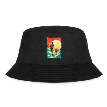 Vater und Sohn Surfen Surfer Geschenk - Bucket Hat - Schwarz - Vorne - Lela (165cm)