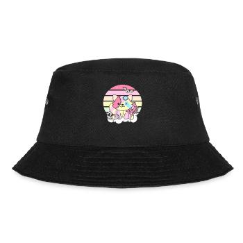 Kawaii Gothic Raccoon Pastel Gothic - Bucket Hat - black - Front - Lela (165cm)
