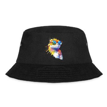 Pik die Eidechse - Bucket Hat - Schwarz - Vorne - Lela (165cm)