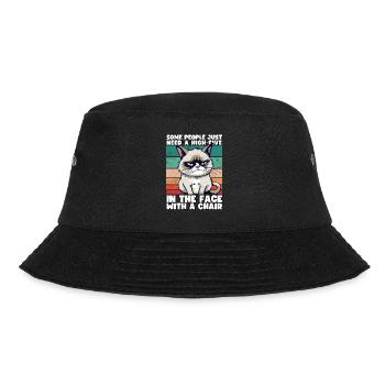 Cat Some People Just Need A High Five In The Face - Bucket Hat - black - Front - Lela (165cm)