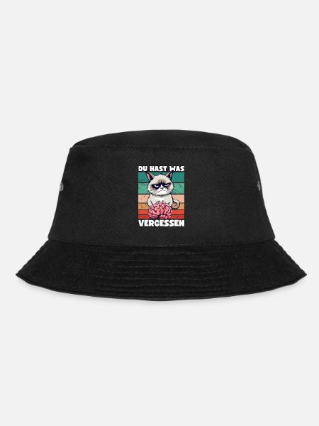Grump Cat mit Gehirn - Du hast was vergessen Katze - Bucket Hat - Schwarz