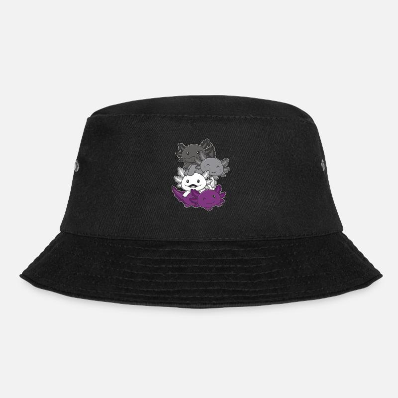 Asexuell Flag Pride LGBTQ Axolotl - Bucket Hat - Schwarz