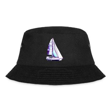 Segeln Segelboot Segelsport Segler Segelschiff - Bucket Hat - Schwarz - Vorne - Lela (165cm)