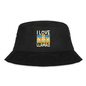 Ich Liebe Lamas Sprüche Llama Lama Tier - Bucket Hat - Schwarz - Vorne - Lela (165cm)