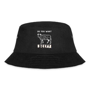 Do you want beef ? Funny meatlover gift design - Bucket Hat - black - Front - Lela (165cm)