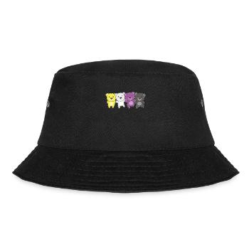 Nonbinary Monkey Flag Pride LGBTQ Cute Monkey - Bucket Hat - black - Front - Lela (165cm)
