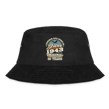 Geboren im Juni 1943 - 80 Jahre alt - Bucket Hat - Schwarz - Vorne - Lela (165cm)