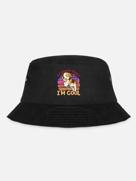 My Beagle thinks I'm cool - Bucket Hat - Schwarz
