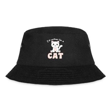 I'd rather be a cat - cute cat - Bucket Hat - black - Front - Lela (165cm)