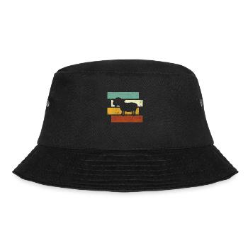 Schaf retro - Bucket Hat - Schwarz - Vorne - Lela (165cm)