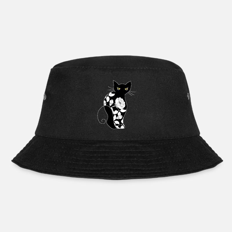 Katze - Bucket Hat - Schwarz