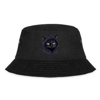Katzenkopf Schwarze Katze Bombay Happy Cat Katzen - Bucket Hat - Schwarz - Vorne - Lela (165cm)