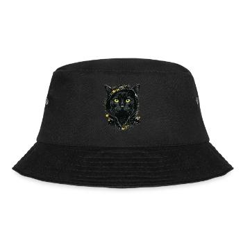 Katzenkopf Schwarze Katze Bombay Happy Cat Katzen - Bucket Hat - Schwarz - Vorne - Lela (165cm)