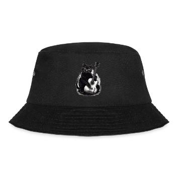 Musiker Schwarze Katze Gitarrist Bombay Katzen - Bucket Hat - Schwarz - Vorne - Lela (165cm)