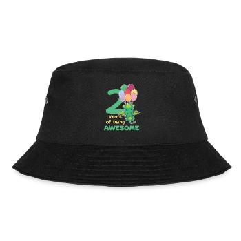 Drache zum 2. Geburtstag Kinder zwei Jahre alt - Bucket Hat - Schwarz - Vorne - Lela (165cm)
