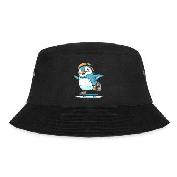 Gleiten Sie mit diesem Pinguin - Bucket Hat - Schwarz - Vorne - Lela (165cm)
