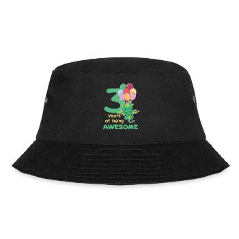 Drache zum 3. Geburtstag Kinder drei Jahre alt - Bucket Hat - Schwarz - Vorne - Lela (165cm)