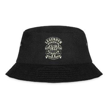 Geburtstag 90 Jahre - Geboren im Juni 1933 - Bucket Hat - Schwarz - Vorne - Lela (165cm)