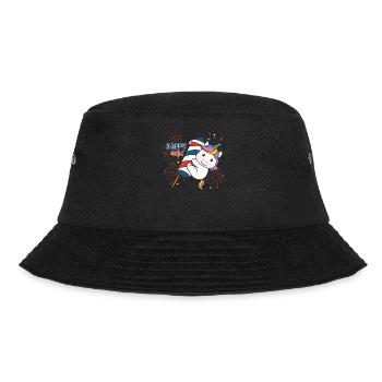 Unicorn for the Fourth of July Fireworks Rocket - Bucket Hat - black - Front - Lela (165cm)