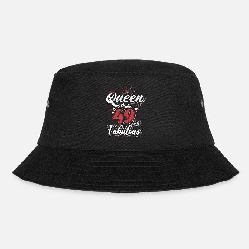 Queen Makes 49 Look Fabulous Birthday - Bucket Hat - black