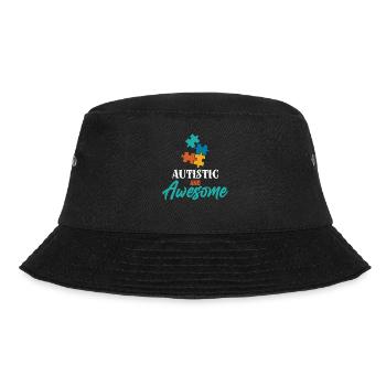 Stolze Autistin und Genial - Bucket Hat - Schwarz - Vorne - Lela (165cm)