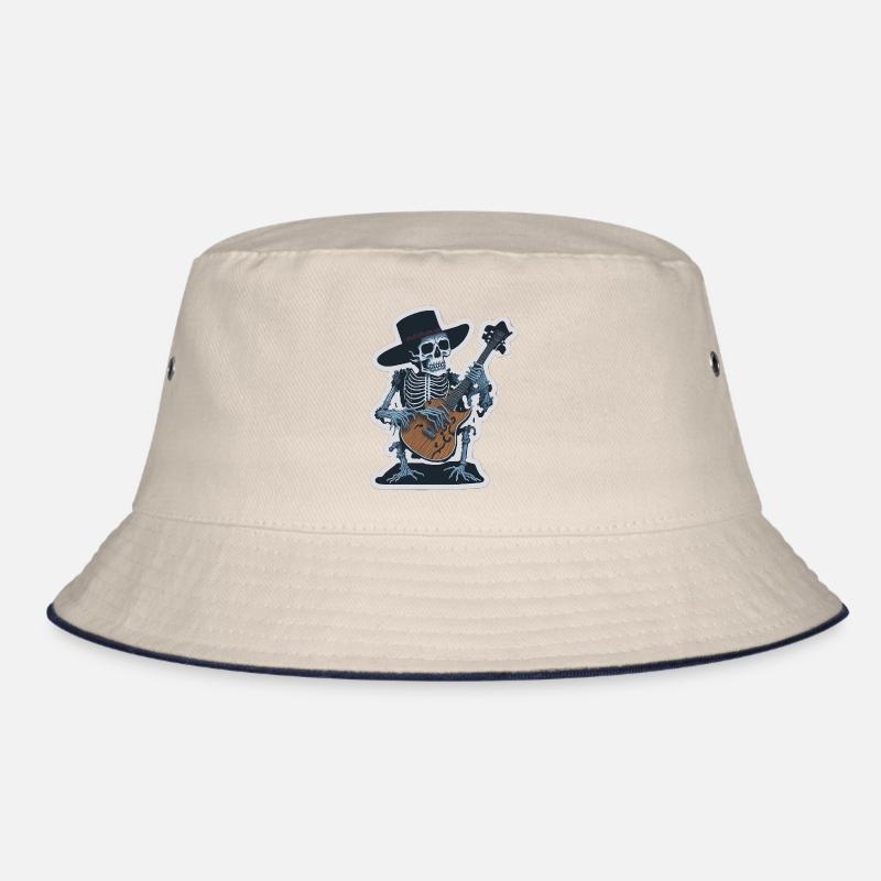 Skelett Spielt Gitarre Cool Bucket Hat
