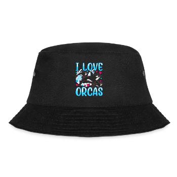 I love orcas sea protect whale orca - Bucket Hat - black - Front - Lela (165cm)