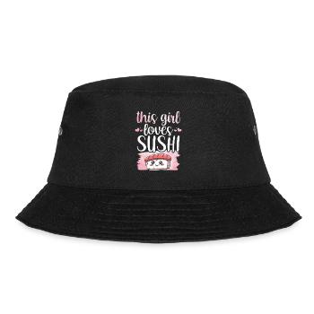 Dieses Mädchen Liebt Sushi Fan Essen Liebhaber - Bucket Hat - Schwarz - Vorne - Lela (165cm)