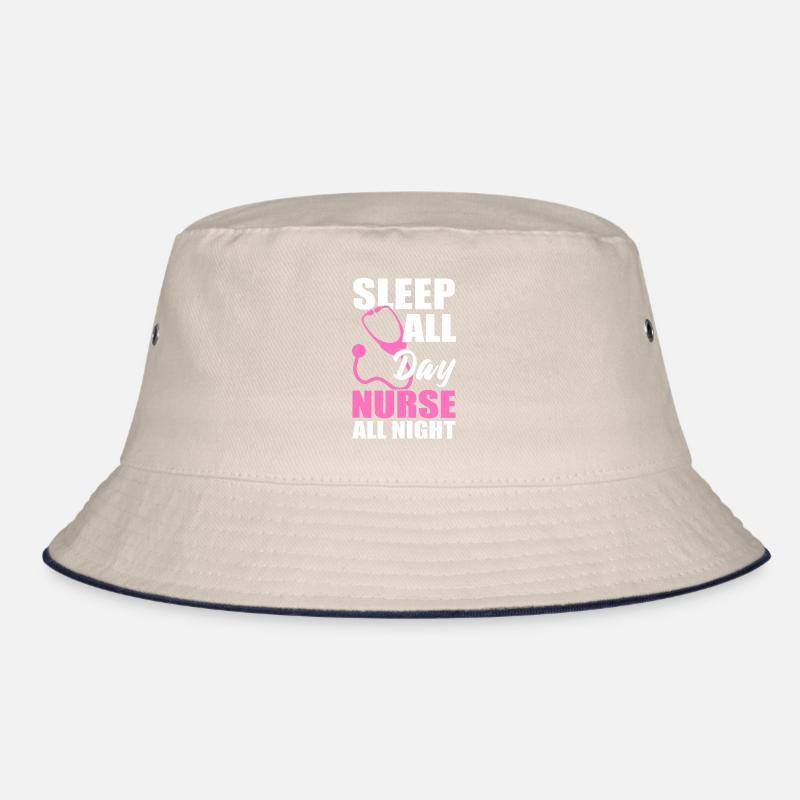 Sleep All Day Nurse All Night Gesundheitsassistent Bucket Hat