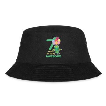 Drache zum 7. Geburtstag Kinder sieben Jahre alt - Bucket Hat - Schwarz - Vorne - Lela (165cm)
