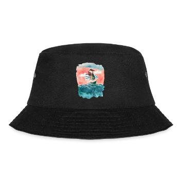 Seemann liebt Fisch - Bucket Hat - Schwarz - Vorne - Lela (165cm)