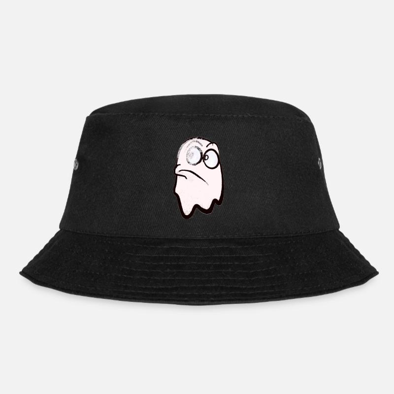 Lustiger lächelnder Geist in Weiss - Bucket Hat - Schwarz
